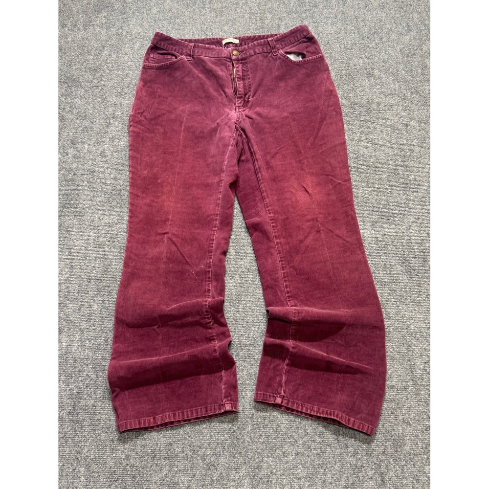St John's Bay Pants Women's 30x29 Stretch Corduroy Stained Cotton Blend Red